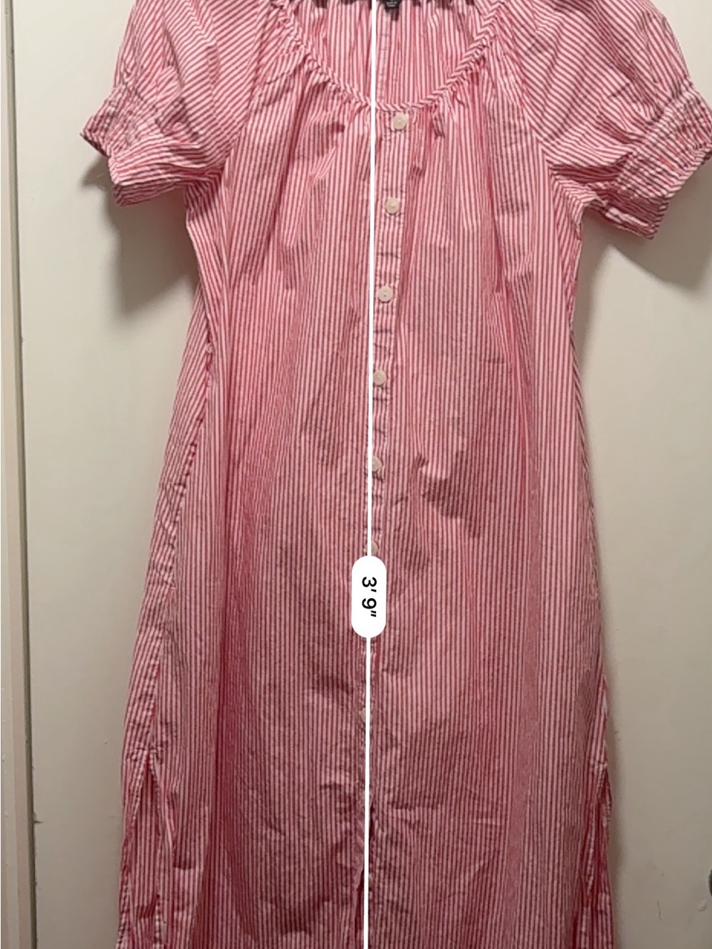 J. Crew Red and White Stripe Button-Front Maxi Dress - Picture 8 of 9